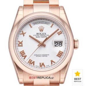 Rolex Day-Date 18k Everose Gold White Dial