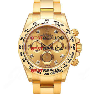 Rolex Cosmograph Daytona 18k Gold Diamond Gold Dial