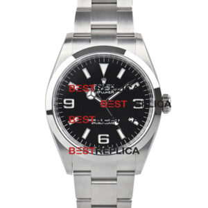 Rolex Explorer I 36mm Black Dial 904L Steel Swiss Replica Watch Ref: 124270