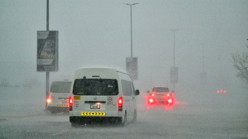 Dubai's roads were badly hit by the heavy downpours