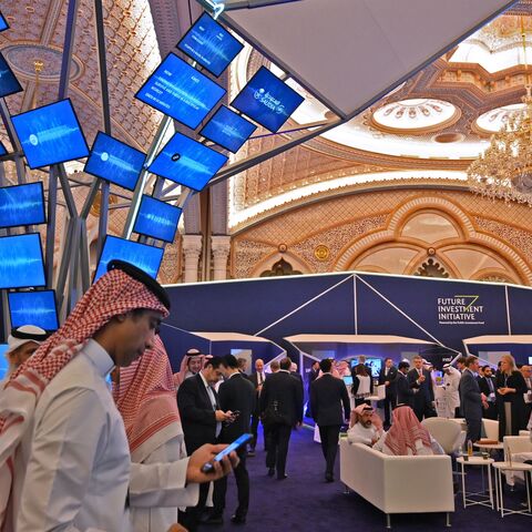 Saudi and foreign journalists are pictured at the Future Investment Initiative forum at the King Abdulaziz Conference Center in Saudi Arabia's capital Riyadh on Oct. 29, 2019. 