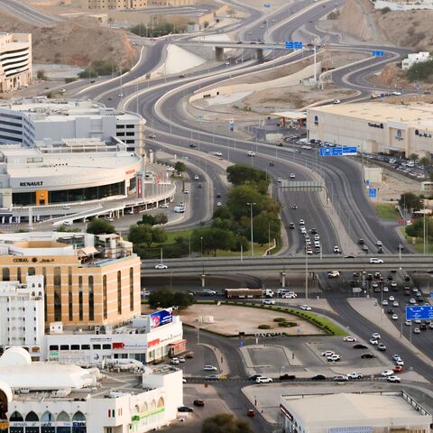 An aerial view shows the Central Business District (Ruwi) in the Omani capital Muscat on April 9, 2021. (Photo by Haitham AL-SHUKAIRI / AFP) (Photo by HAITHAM AL-SHUKAIRI/AFP via Getty Images)