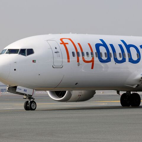 A flydubai Boeing 737 Max taxis at Dubai International Airport in Dubai, on Nov. 22, 2023. 