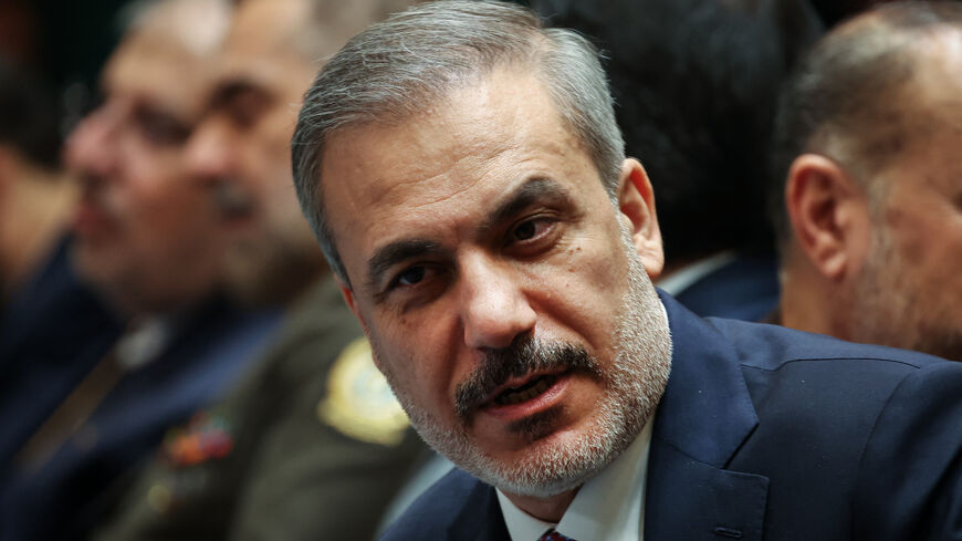 Turkey's Foreign Minister Hakan Fidan attends the joint press conference of presidents of Turkey and Iran in Ankara, on January 24, 2024. (Photo by ADEM ALTAN / AFP) (Photo by ADEM ALTAN/AFP via Getty Images)