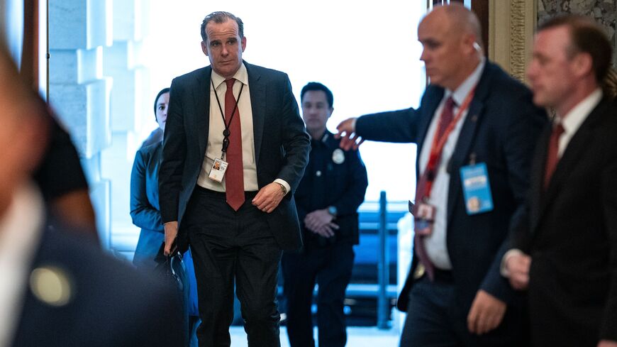 White House Coordinator for the Middle East and North Africa Brett McGurk and National Security Advisor Jake Sullivan arrives at the U.S. Capitol on April 18, 2024, in Washington, DC.