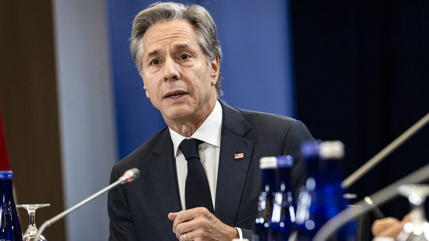 US Secretary of State Antony Blinken speaks das he meets with G7 Foreign Ministers during NATO's 75th anniversary summit in Washington, DC, on July 11, 2024. 