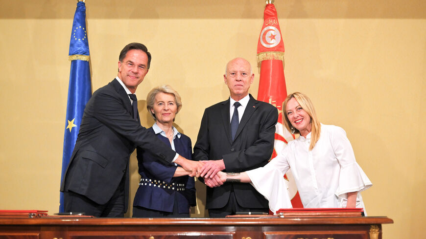 Mark Rutte, Kais Saied, Ursula von der Leyen, Giorgia Meloni