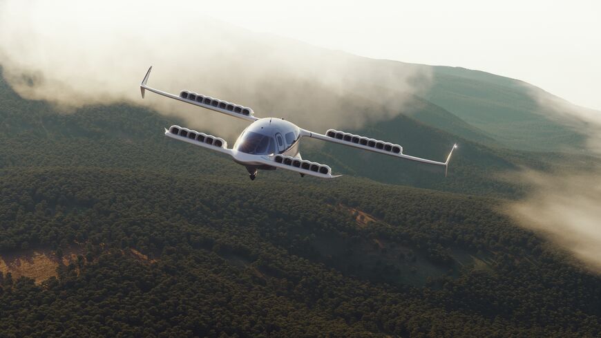 Media image of a Lilium eVTOL jet, download July 18, 2024.