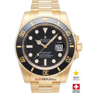 Rolex Submariner 18k Gold Black Dial Ceramic Bezel