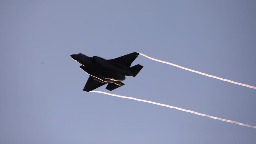 Israeli Air Force F-35 flies during an aerial demonstration at a graduation ceremony for Israeli air force pilots at the Hatzerim air base in southern Israel December 26, 2018. REUTERS/Amir Cohen - RC1E7D135800